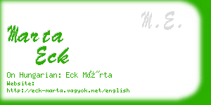 marta eck business card